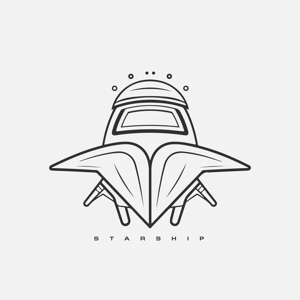 Logo Statku Kosmicznego Przestrzeń Satelita Retro Prom Księżyc Odkrycie Logotypy — Wektor stockowy