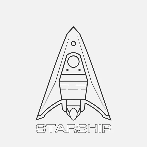 Logo Vaisseau Space Satelite Retro Shuttle Moon Discovery Logotypes Observatory — Image vectorielle