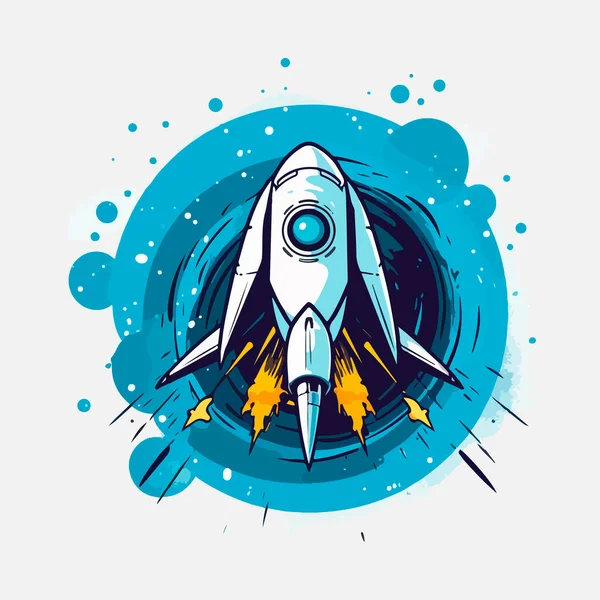 Логотип Зоряного Корабля Космічний Супутник Ретро Шаттл Відкриває Логотипи Значків — стоковий вектор