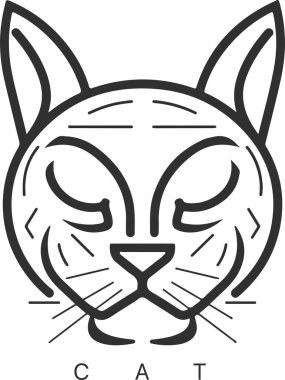 Modern soyut vektör kedi logo şablonu.