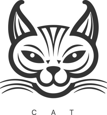 Modern soyut vektör kedi logo şablonu.