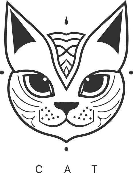 Σύγχρονη Αφηρημένη Διάνυσμα Πρότυπο Λογότυπο Γάτα — Διανυσματικό Αρχείο