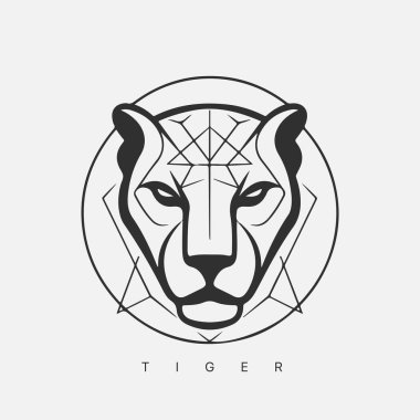 Modern soyut vektör kaplan logo şablonu.