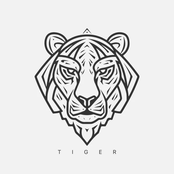 Plantilla Logotipo Tigre Vector Abstracto Moderno — Archivo Imágenes Vectoriales