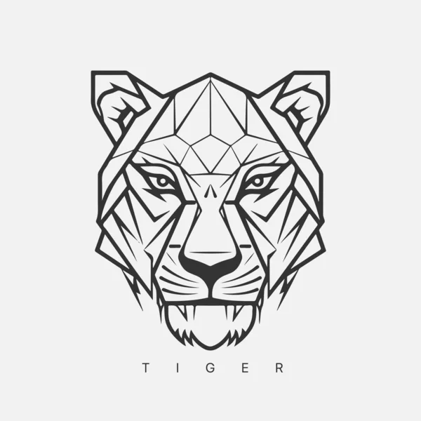 Modern Abstract Vector Tiger Logo Template — Stock Vector