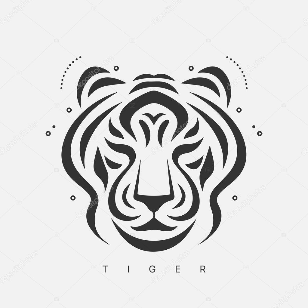 Modern abstract vector tiger logo template.