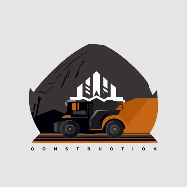 Templat Logo Perusahaan Konstruksi Vektor Abstrak Modern Logotype Bagi Pembangun - Stok Vektor