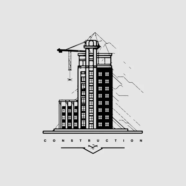 Modèle Logo Entreprise Construction Vectorielle Abstraite Moderne Logotype Pour Constructeur — Image vectorielle