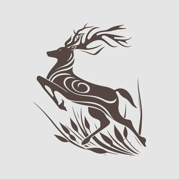 Modern Abstract Vector Deer Logo Template — Stock Vector