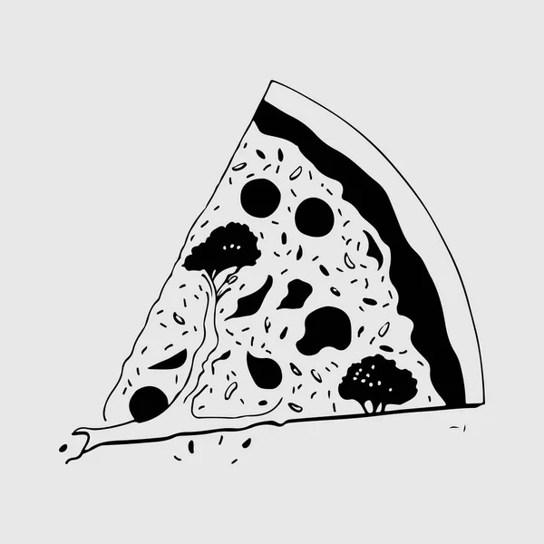 Modern Absztrakt Vektor Pizza Logó Sablon Pizza Illusztráció — Stock Vector