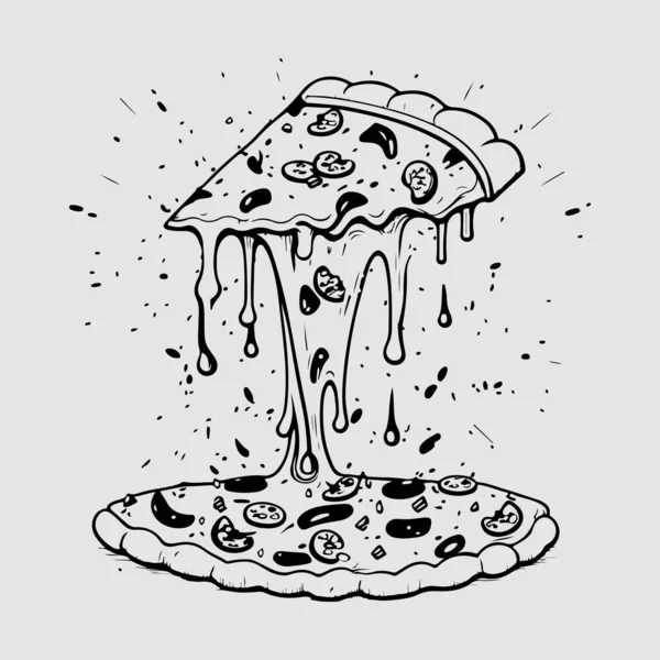 Plantilla Logotipo Pizza Vector Abstracto Moderno Ilustración Pizza — Vector de stock