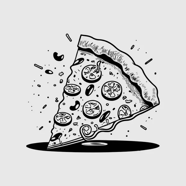 Modern Absztrakt Vektor Pizza Logó Sablon Pizza Illusztráció — Stock Vector