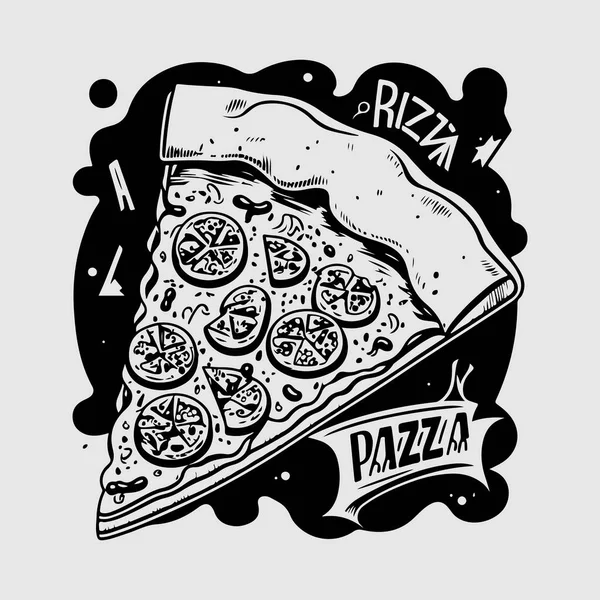 Сучасний Абстрактний Векторний Шаблон Логотипу Піци Піца Ілюстрація — стоковий вектор