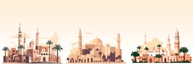 Arap şehrinin soyut düz vektör çizimi