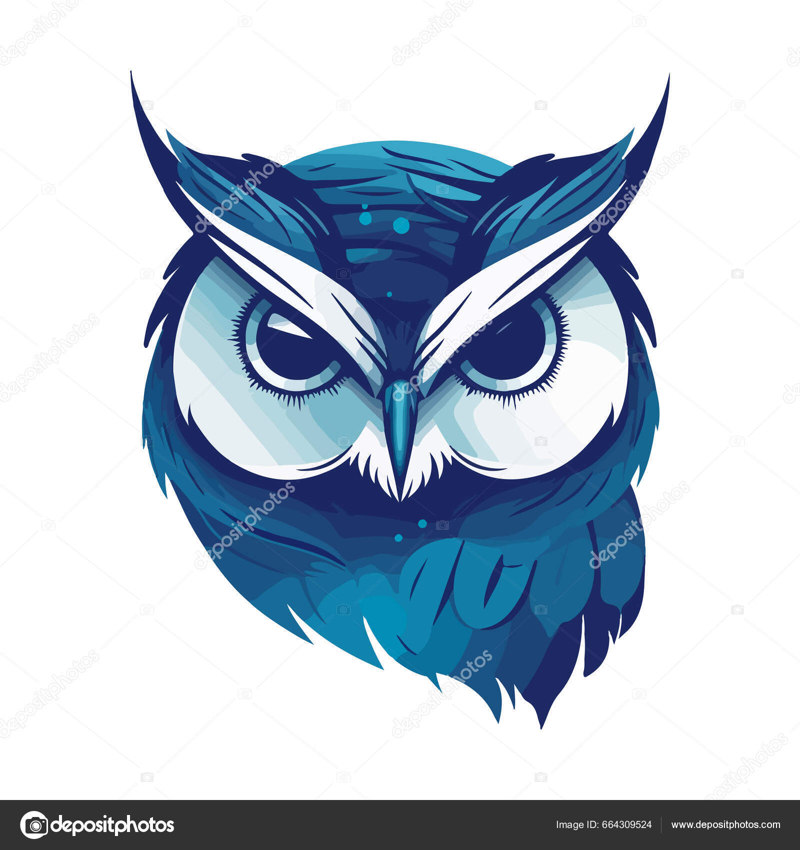 Ilustração Moderna Vetor Abstrato Coruja Com Tom Azul Vetor de ©serdjo13  664309524, image size:1600x1700