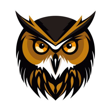 Kahverengi tonu olan baykuşun modern soyut vektör çizimi