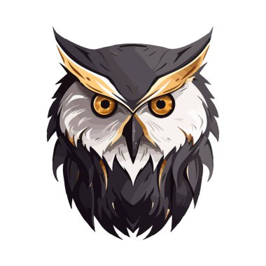 Kahverengi tonu olan baykuşun modern soyut vektör çizimi