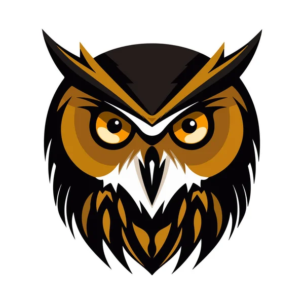 Kahverengi tonu olan baykuşun modern soyut vektör çizimi