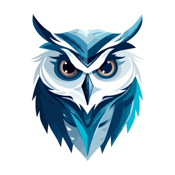 Modern Abstract Vector Illustration Owl Blue Undertone — Stock Vector