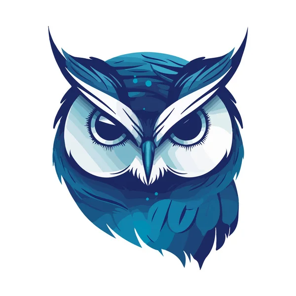 Modern Abstract Vector Illustration Owl Blue Undertone — Stock Vector