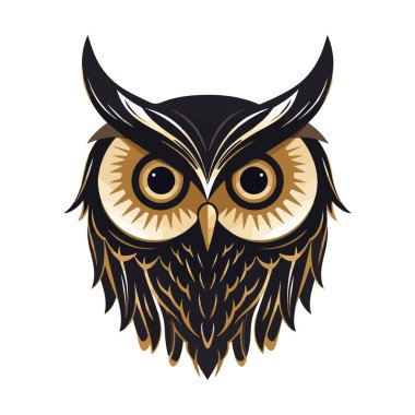 Kahverengi tonu olan baykuşun modern soyut vektör çizimi