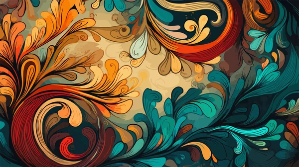 抽象的な美しい色のアラベスクのベクター パターン シームレスなアラベスクパターンの背景 — ストックベクタ