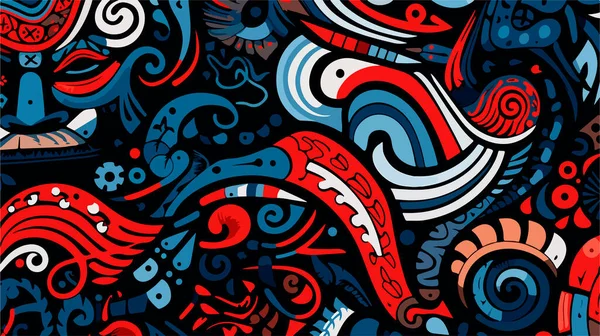 抽象漂亮的彩色矢量维京图案 古代武士的背景 — 图库矢量图片
