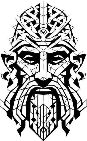 Vektor Ornamentalen Antiken Mann Kopf Illustration Abstrakte Historische Mythologie Männerkopf — Stockvektor