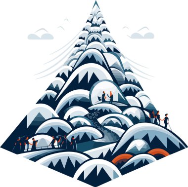 Geleneksel dekoratif dekoratif etnik dağlar çizimi. Soyut tarihi mitoloji kaprisli dağ logosu. Parmak izi veya dövme için iyi..