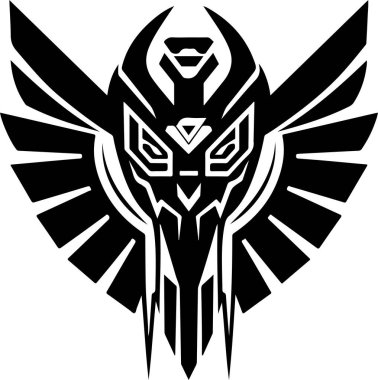 Soyut şahinin modern katı logo şablonu, kanatlı kartal şekli. Baskı, poster ya da logo için kartalın vektör illüstrasyonu.