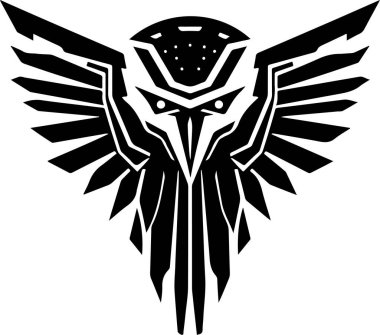 Soyut şahinin modern katı logo şablonu, kanatlı kartal şekli. Baskı, poster ya da logo için kartalın vektör illüstrasyonu.