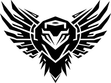 Soyut şahinin modern katı logo şablonu, kanatlı kartal şekli. Baskı, poster ya da logo için kartalın vektör illüstrasyonu.