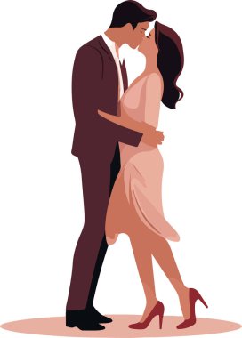 Çiftler çıkmaya, sarılmaya, yürümeye bayılır. Romantik bir ilişki yaşayan, kucaklaşan, buluşma sırasında ayakta duran erkekler ve kadınlar. Düz vektör çizimleri beyaz arkaplanda izole edildi