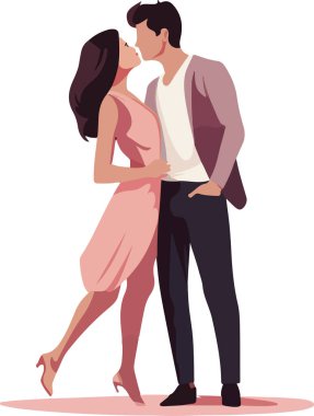 Çiftler çıkmaya, sarılmaya, yürümeye bayılır. Romantik bir ilişki yaşayan, kucaklaşan, buluşma sırasında ayakta duran erkekler ve kadınlar. Düz vektör çizimleri beyaz arkaplanda izole edildi