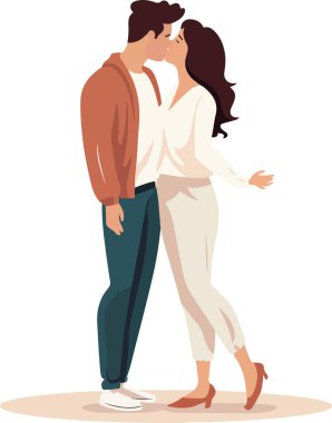 Çiftler çıkmaya, sarılmaya, yürümeye bayılır. Romantik bir ilişki yaşayan, kucaklaşan, buluşma sırasında ayakta duran erkekler ve kadınlar. Düz vektör çizimleri beyaz arkaplanda izole edildi