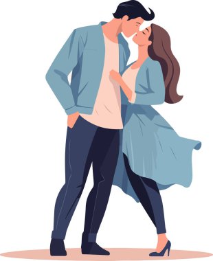 Çiftler çıkmaya, sarılmaya, yürümeye bayılır. Romantik bir ilişki yaşayan, kucaklaşan, buluşma sırasında ayakta duran erkekler ve kadınlar. Düz vektör çizimleri beyaz arkaplanda izole edildi
