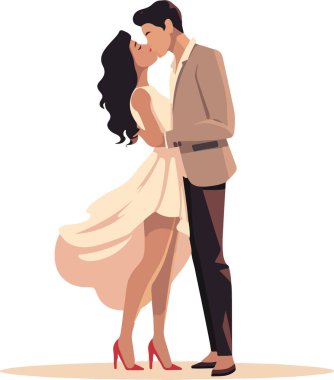 Çiftler çıkmaya, sarılmaya, yürümeye bayılır. Romantik bir ilişki yaşayan, kucaklaşan, buluşma sırasında ayakta duran erkekler ve kadınlar. Düz vektör çizimleri beyaz arkaplanda izole edildi