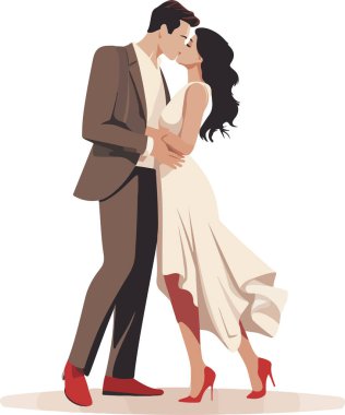 Çiftler çıkmaya, sarılmaya, yürümeye bayılır. Romantik bir ilişki yaşayan, kucaklaşan, buluşma sırasında ayakta duran erkekler ve kadınlar. Düz vektör çizimleri beyaz arkaplanda izole edildi