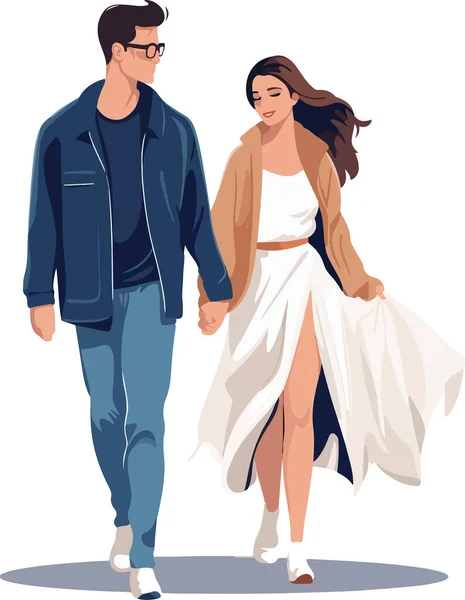 Çiftler çıkmaya, sarılmaya, yürümeye bayılır. Romantik bir ilişki yaşayan, kucaklaşan, buluşma sırasında ayakta duran erkekler ve kadınlar. Düz vektör çizimleri beyaz arkaplanda izole edildi