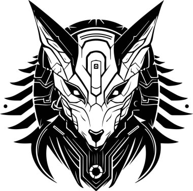 Yüzünde tehditkar bir ifade olan bir sfenks kedisi. Kedi elmas bir şekille çevrilidir.