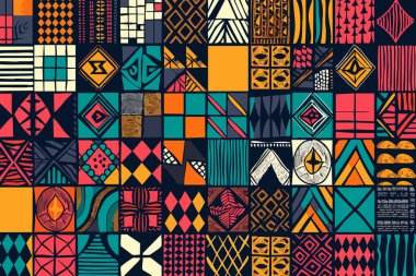 Afrika tarzı ve renkleri ile soyut vektör deseni