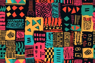 Afrika tarzı ve renkleri ile soyut vektör deseni