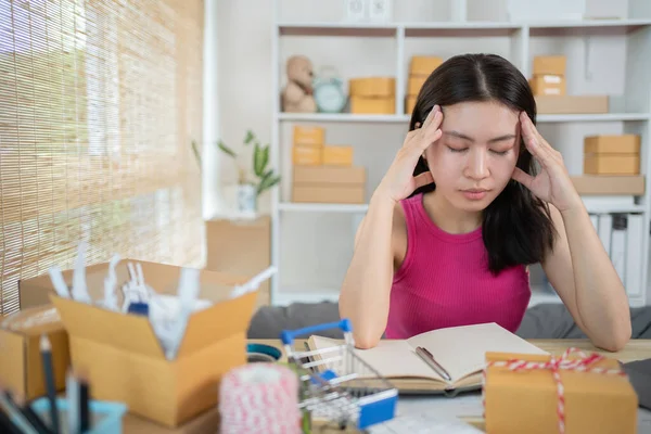 Small business owners are stressed and worried about canceled items and damaged in shipping, Business and financial losses, Disappointed, Fail, Discouraged, Fall stress, Fatigue, Sad.