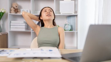 Young woman stressed or worried about doing a wrong job, Despair or disappointment, Sad feeling, Suffering, Desperate, Hopeless, Fail, disastrous, bankrupt, Scared, panicky, Failure of life.