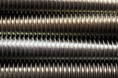 Threaded Steel Bolts Yakın Çekim Ayrıntılarını Vidalar