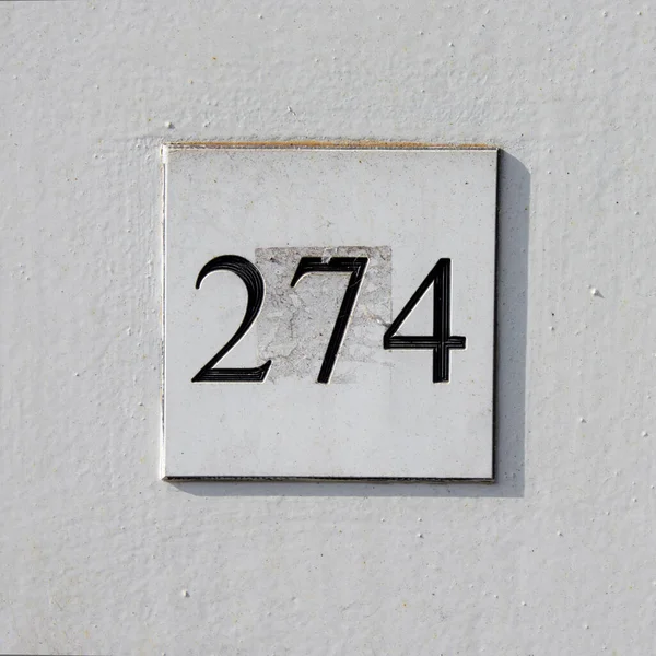 Huisnummer 274 Gegraveerd Formica — Stockfoto