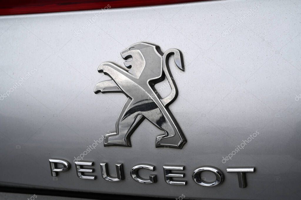 Peugeot car logo close up