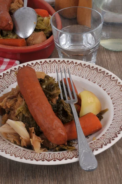 Cabbage Hotpot Served Plate Glass — Stock Photo, Image