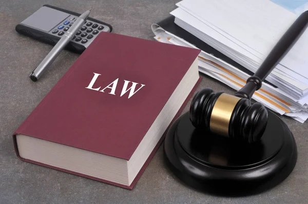 Law Book Judge Gavel — Stock Photo, Image