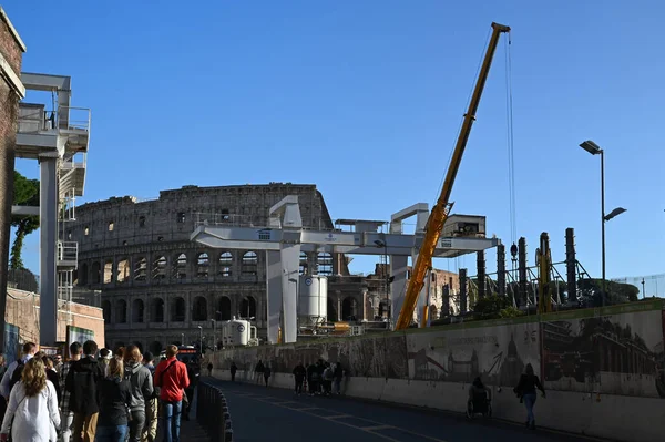 Byggarbetsplats För Rom Tunnelbana Från Colosseum Station — Stockfoto